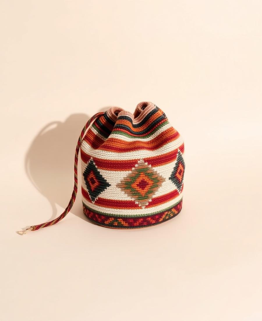 Mochila Wayuu tejida a mano en la Alta Guajira
